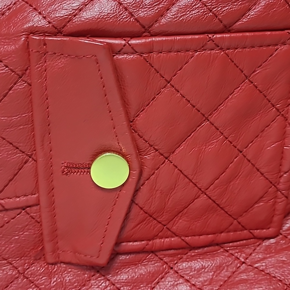 Peter nygard red jacket 100% leather size Large - Picture 3 of 9